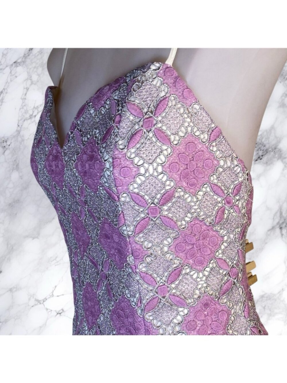 MAJORELLE Oracle Gown in Purple & Silver - Picture 5 of 11